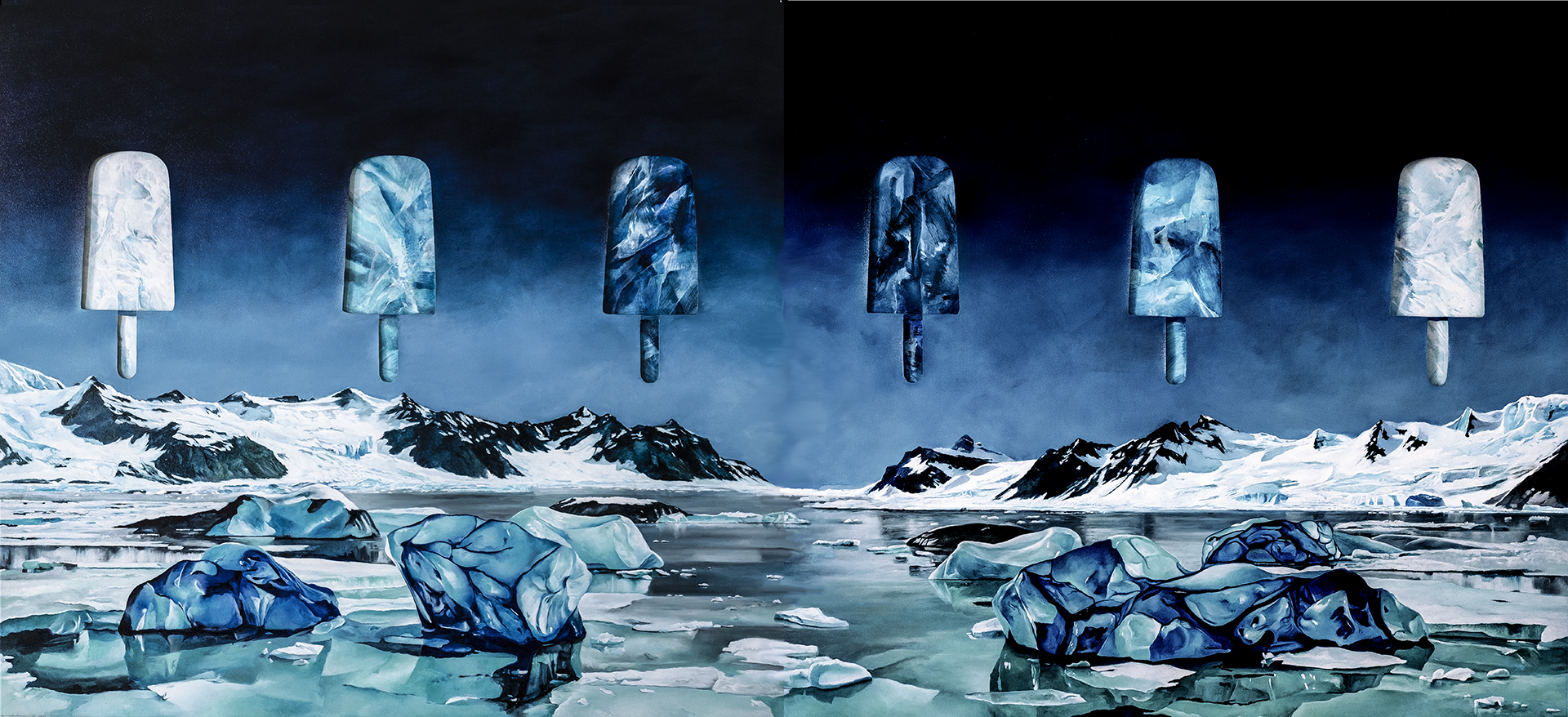 Frozen Paradox, 2026 — diptych by Antar Dayal, presented at the Malta Biennale 2026